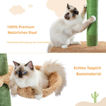 Kaktusturm™ – Deckenhoher Katzenbaum mit 5 Ebenen & Sisal