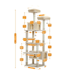 Tower™ – Kratzbaum XXL 184 cm mit 8 Ebenen & Sisal für 4–5 Katzen