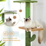 Kaktusturm™ – Deckenhoher Katzenbaum mit 5 Ebenen & Sisal