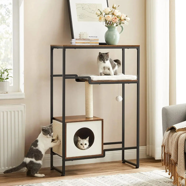 Duo™ – 2-in-1 Kratzbaum & Wohnregal im Vintage-Stil