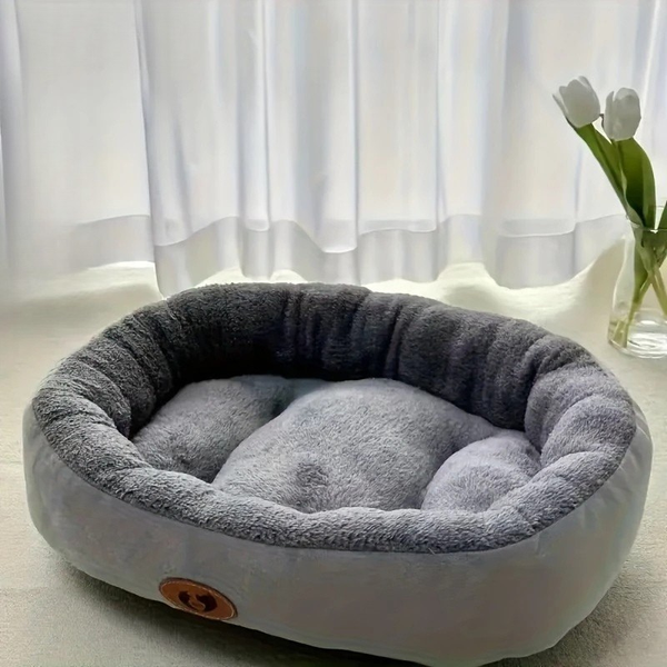 Schnurrnest™ – Ovales Plüschbett für Katzen