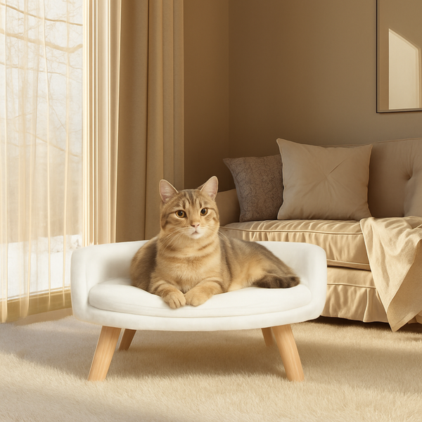 Lounge™ – Erhöhter Katzensessel mit abnehmbarem Plüschkissen