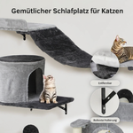 Kletterwelt™ – 11-teiliges Katzen-Wandparcours-Set mit Flanell, Haus, Hängematte, Sisal & Brücke