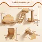 Wandpfoten™ – 6-teiliges Katzen-Kletterwand-Set mit Hängematte, Brücke, Plattformen & Kratzbaum
