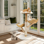 Willow™ – Moderner Katzenbaum aus Weidenholz mit 3 Ebenen & Sisal