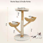 Willow™ – Moderner Katzenbaum aus Weidenholz mit 3 Ebenen & Sisal