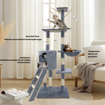 Nox™ – Kratzbaum 139 cm mit Sisal, Höhle & Hängematte für 2–4 Katzen