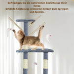 Nox™ – Kratzbaum 139 cm mit Sisal, Höhle & Hängematte für 2–4 Katzen