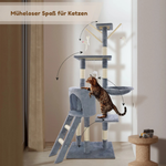 Nox™ – Kratzbaum 139 cm mit Sisal, Höhle & Hängematte für 2–4 Katzen