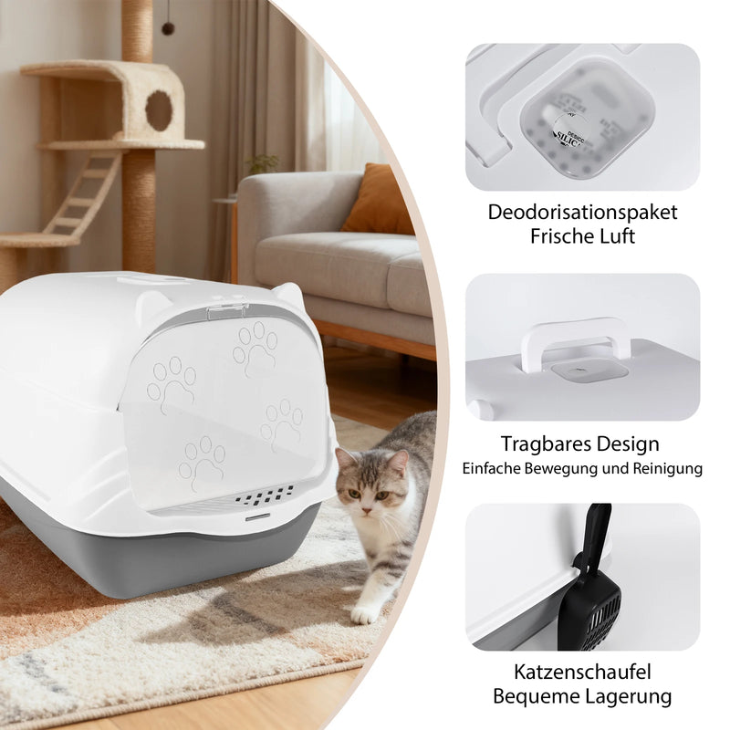 Sanctum™ – Geschlossene Katzentoilette mit Aktivkohlefilter & Schaufel