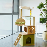Oak™ – Massivholz-Kletterbaum mit Katzennest & 4 Ebenen