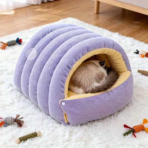 Noa™ – Katzenbett mit Höhle – Warmes Schlafnest für Katzen, Größen S & L