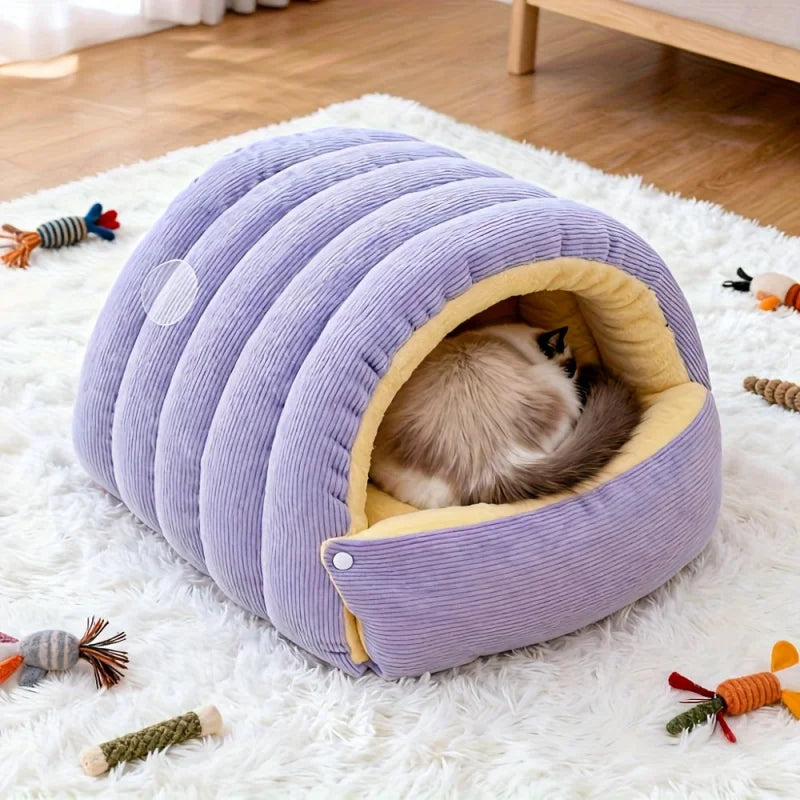 Noa™ – Katzenbett mit Höhle – Warmes Schlafnest für Katzen, Größen S & L