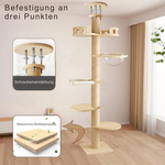 Luna™ – Premium Decken-Kratzbaum für aktive Wohnungskatzen