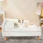 Curve™ – L-förmiges Katzensofa aus Gummiholz & Plüsch