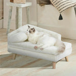 Curve™ – L-förmiges Katzensofa aus Gummiholz & Plüsch