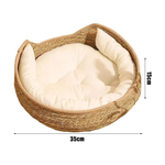 Korbtraum™ – Geflochtenes Katzenbett mit Kissen