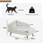 Curve™ – L-förmiges Katzensofa aus Gummiholz & Plüsch