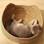 Korbtraum™ – Geflochtenes Katzenbett mit Kissen