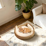 Korbtraum™ – Geflochtenes Katzenbett mit Kissen