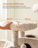 Pax™ – Kratzbaum 135 cm mit Plüsch, Höhle & Hängematte für große Katzen