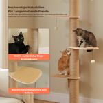 Wolkenturm™ – Deckenhoher Holz-Katzenbaum mit Acryl-Höhle & Sisal