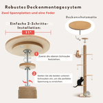 Wolkenturm™ – Deckenhoher Holz-Katzenbaum mit Acryl-Höhle & Sisal