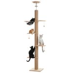 Wolkenturm™ – Deckenhoher Holz-Katzenbaum mit Acryl-Höhle & Sisal