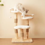 Solid™ – Kratzbaum aus Massivholz mit Liegekorb, Höhle & Sisal für große Katzen