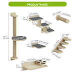 Kletterparadies Alto™ – 8-teilige Wandkratzanlage aus Kiefernholz & Sisal