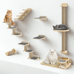 Kletterparadies Alto™ – 8-teilige Wandkratzanlage aus Kiefernholz & Sisal