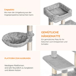 Haven™ – Kratzbaum 100 cm mit 7 Sisalsäulen, Katzenhaus & Hängematte