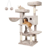 Pax™ – Kratzbaum 135 cm mit Plüsch, Höhle & Hängematte für große Katzen