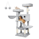 Pax™ – Kratzbaum 135 cm mit Plüsch, Höhle & Hängematte für große Katzen