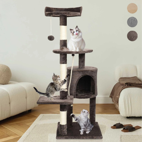 Five™ – Kratzbaum 112 cm mit 5 Ebenen, Höhle & Spielball