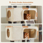 Mega™ – Katzenbaum XXL 209 cm mit 5+ Ebenen, 3 Hängematten & 2 Höhlen