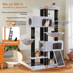 Mega™ – Katzenbaum XXL 209 cm mit 5+ Ebenen, 3 Hängematten & 2 Höhlen