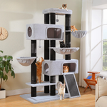 Mega™ – Katzenbaum XXL 209 cm mit 5+ Ebenen, 3 Hängematten & 2 Höhlen
