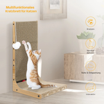 Corner™ – L-förmiges Katzenkratzbrett 68 cm mit Katzenminze & Spielzeug